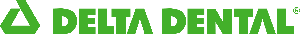The image displays a logo with the text DELTA DENTAL prominently displayed against a green background, accompanied by a stylized graphic element.